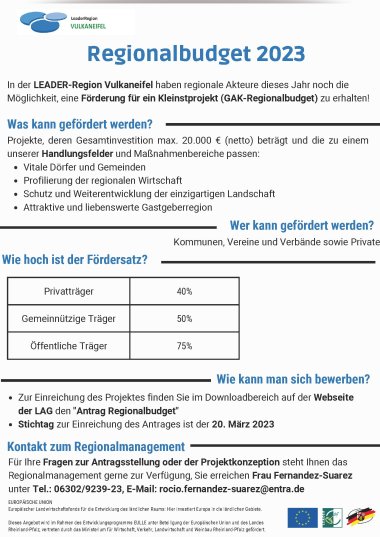 LAG VUL Regionalbudget 2023