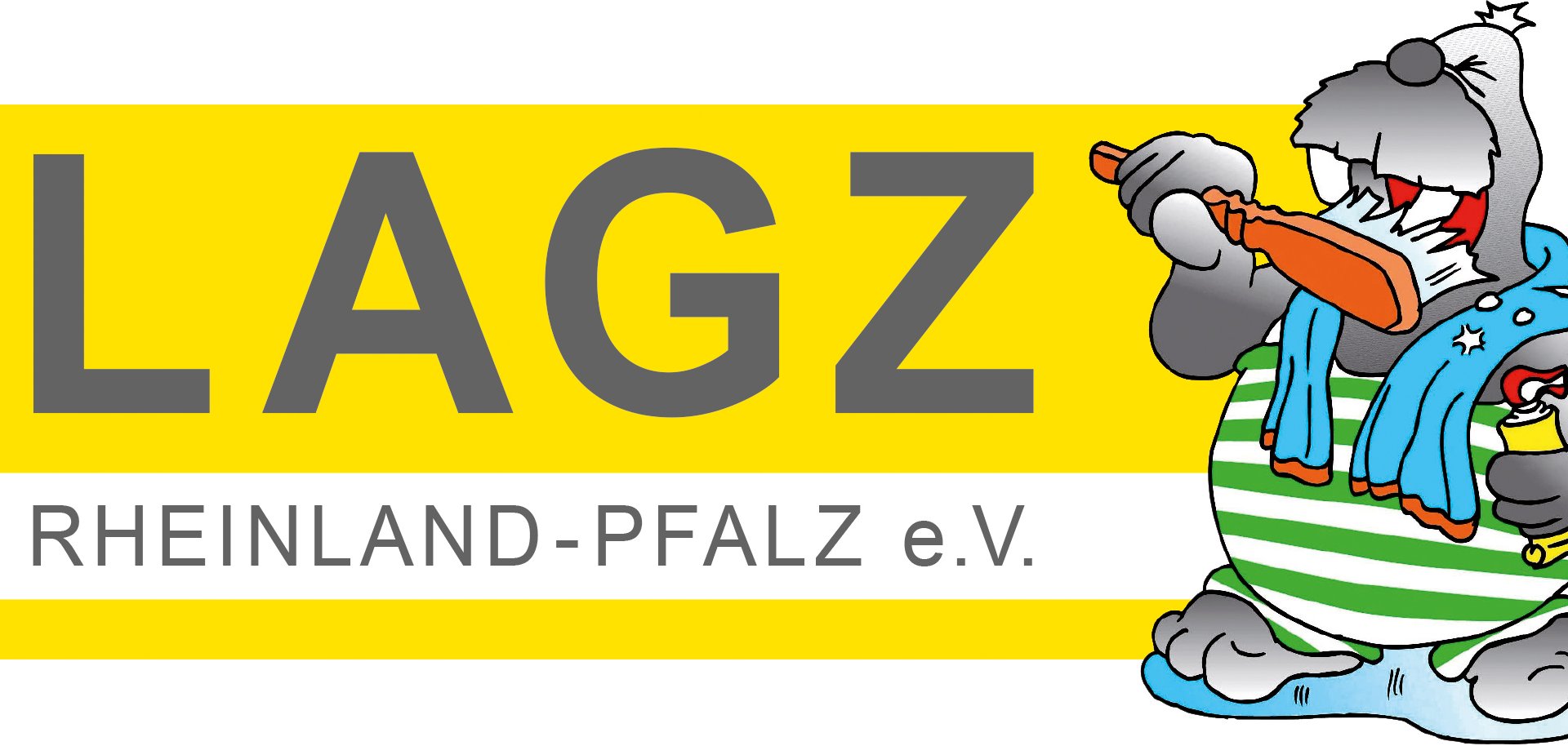 Logo LAGZ Landesarbeitsgemeinschaft Jugendzahnpflege Rheinland-Pfalz e.V. mit Max Schrubbel