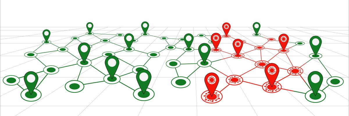Contact tracing location route map for coronavirus covid19 government GPS tracking icon