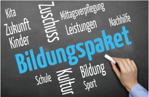 Verschiedene Begriffe zum Bildungspaket.