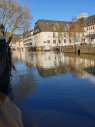 Hochwasser vor der Kreisverwaltung.