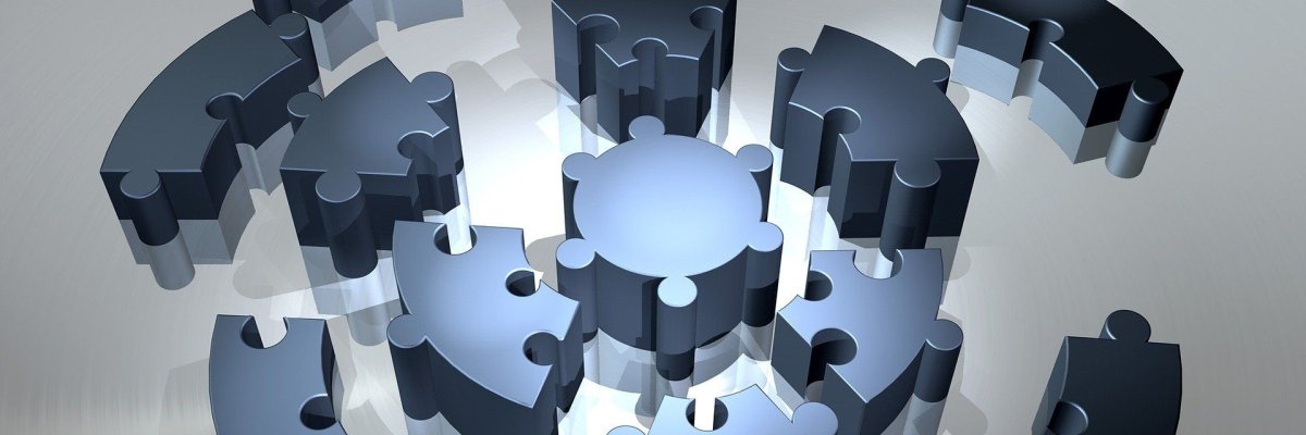 Puzzleteile die ineinandergreifen