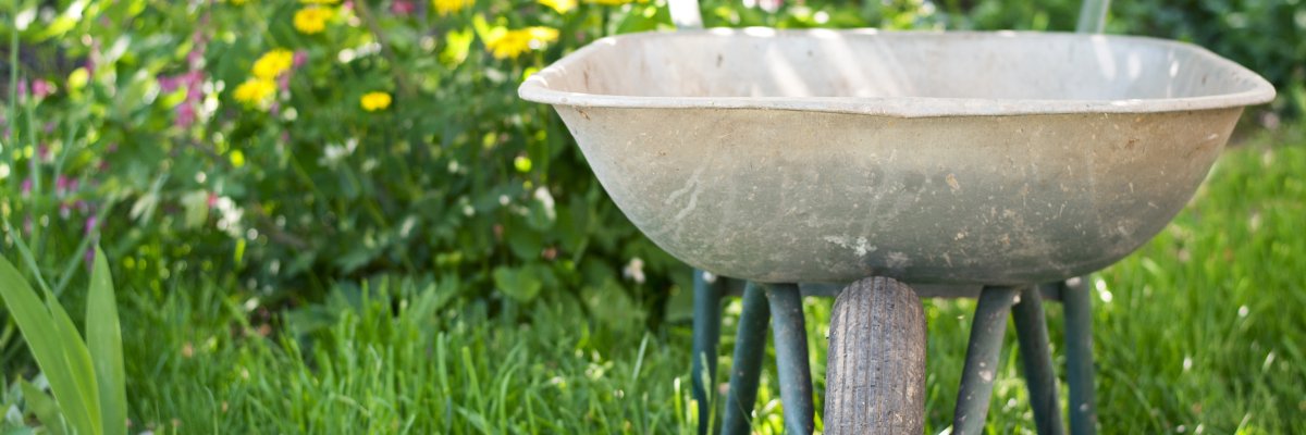 Schubkarre im Garten